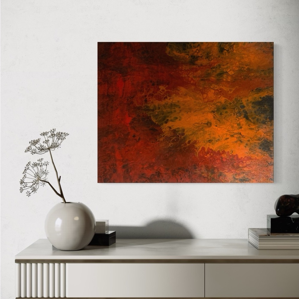 Original Abstract Art 16x20 One Of Kind Handmade Painting On Canvas